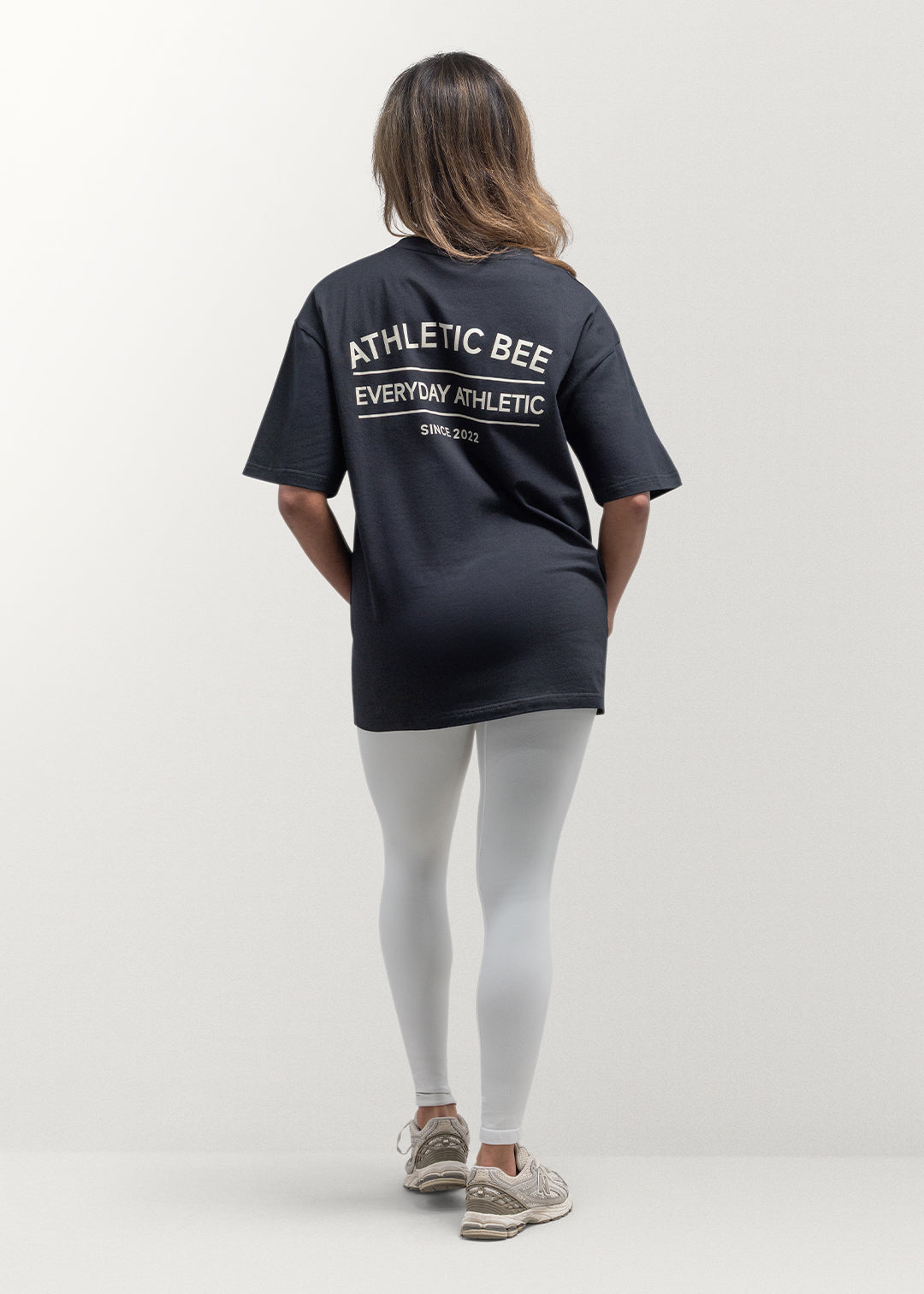 Alltagstaugliches Oversize-T-Shirt im Sport-Look, schwarz