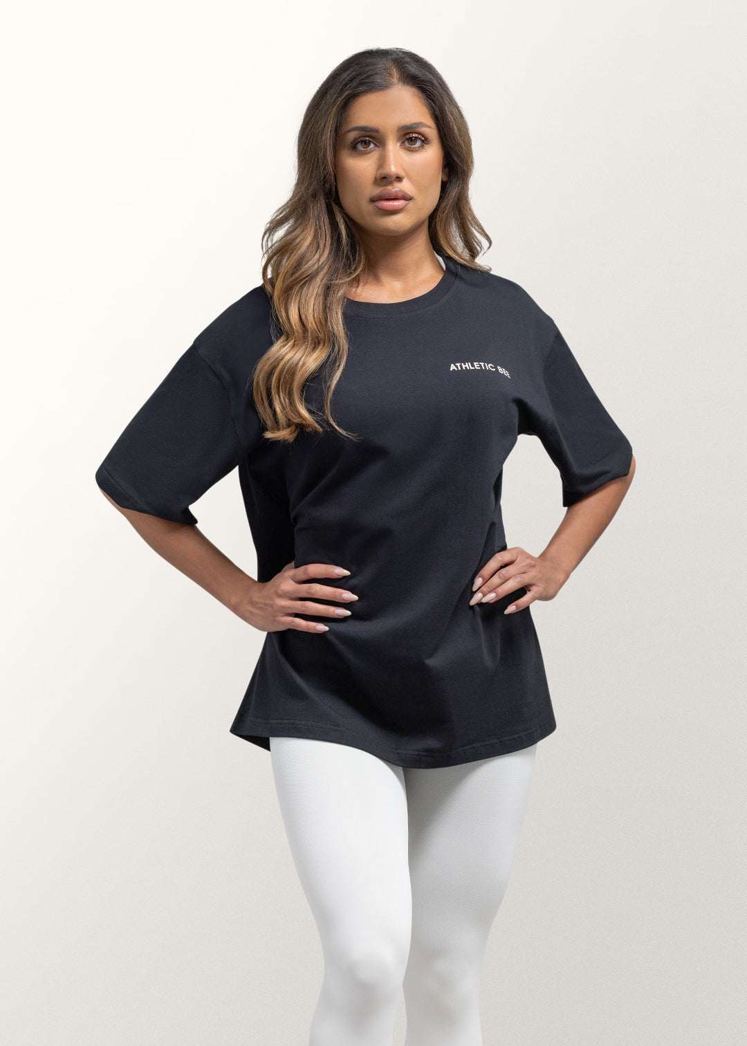 Alltagstaugliches Oversize-T-Shirt im Sport-Look, schwarz
