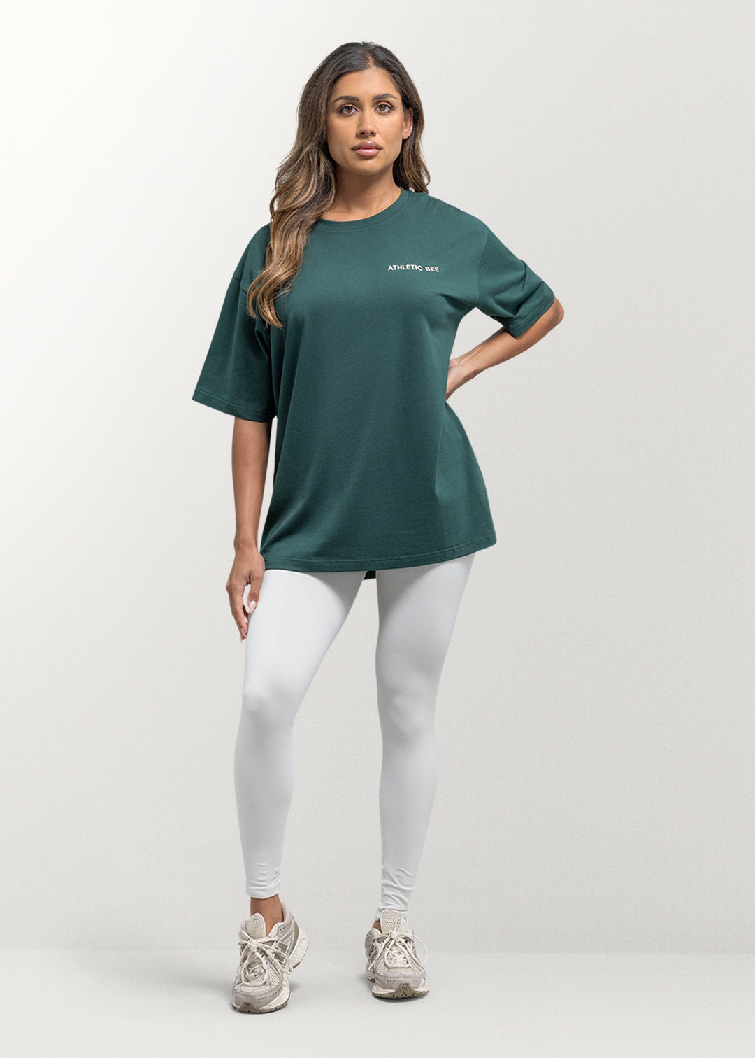 Alltagstaugliches, sportliches Oversize-T-Shirt in Waldgrün