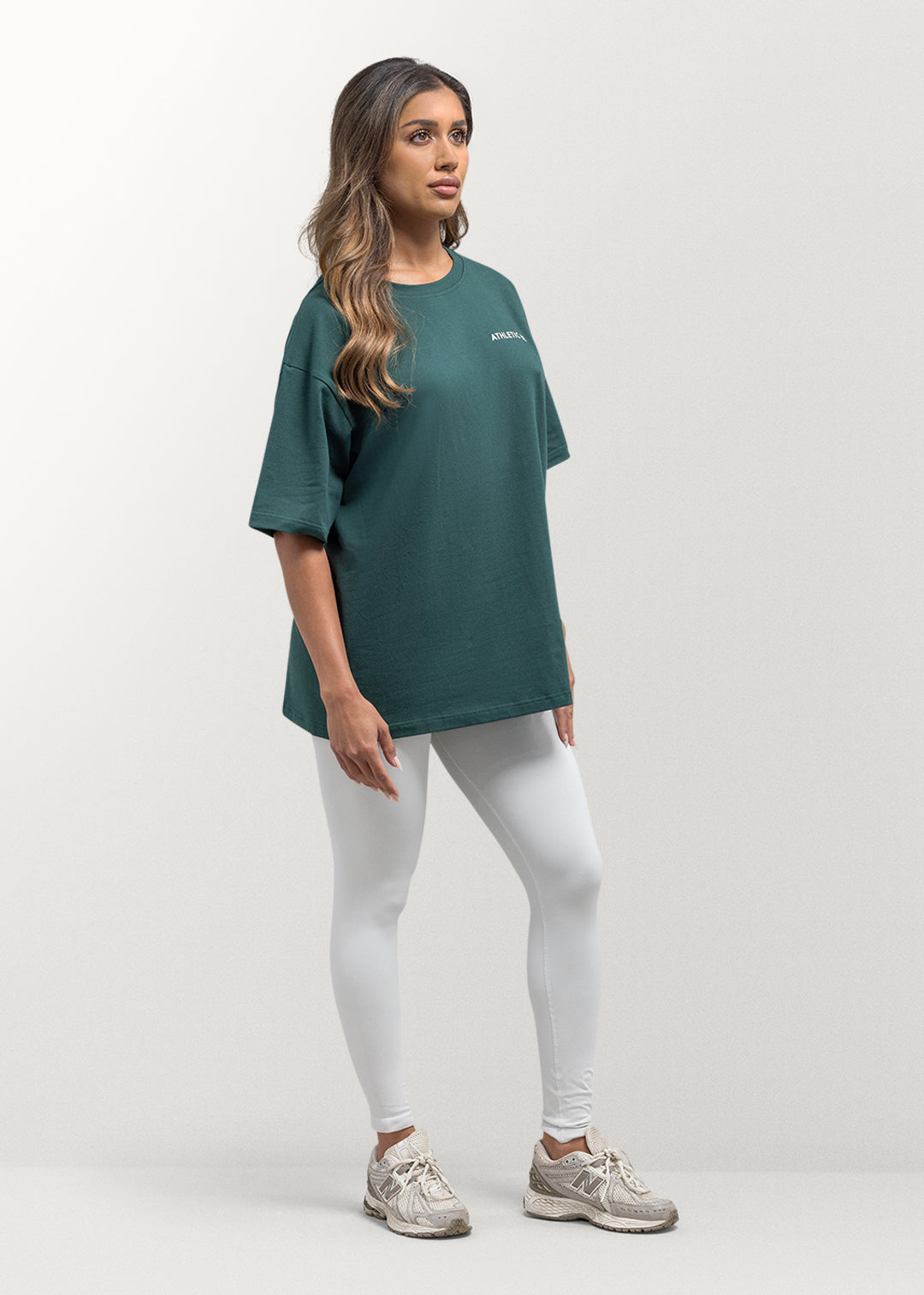 Alltagstaugliches, sportliches Oversize-T-Shirt in Waldgrün