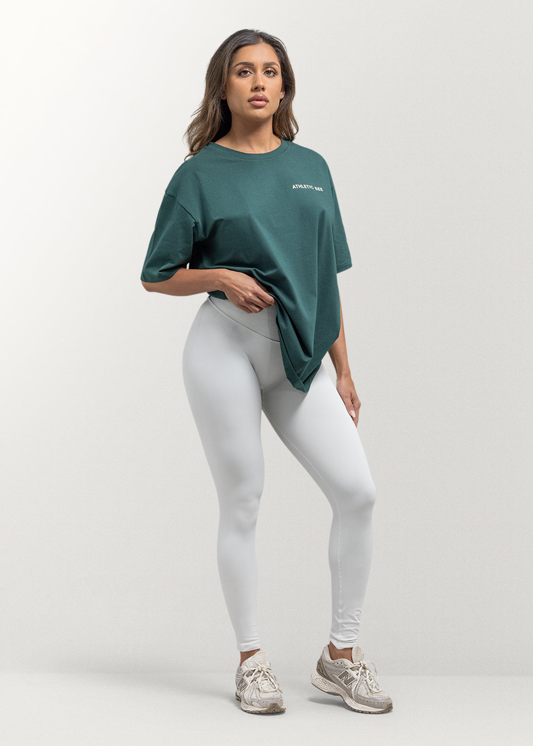 Alltagstaugliches, sportliches Oversize-T-Shirt in Waldgrün