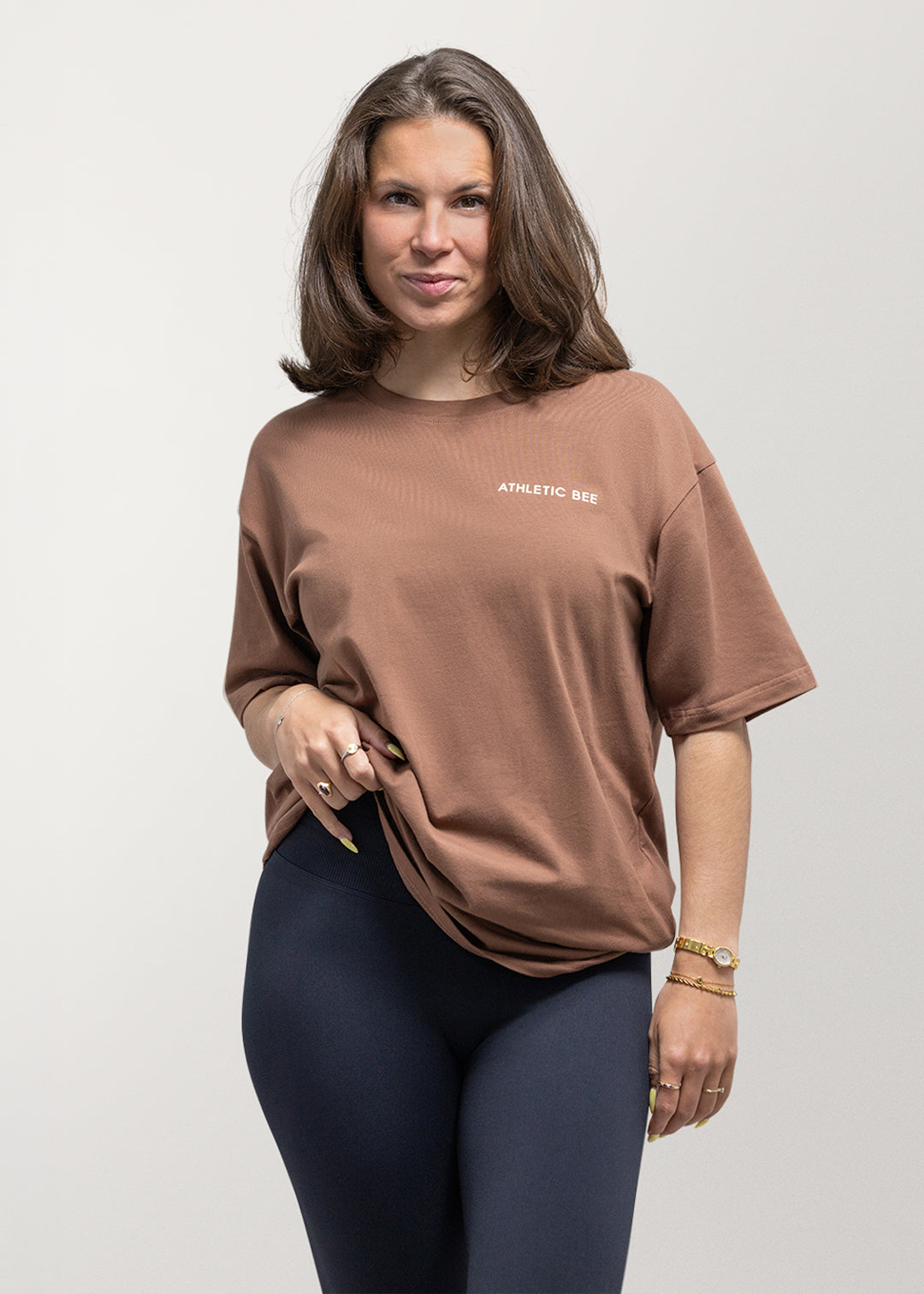 Alltagstaugliches, sportliches Oversize-T-Shirt in Braun