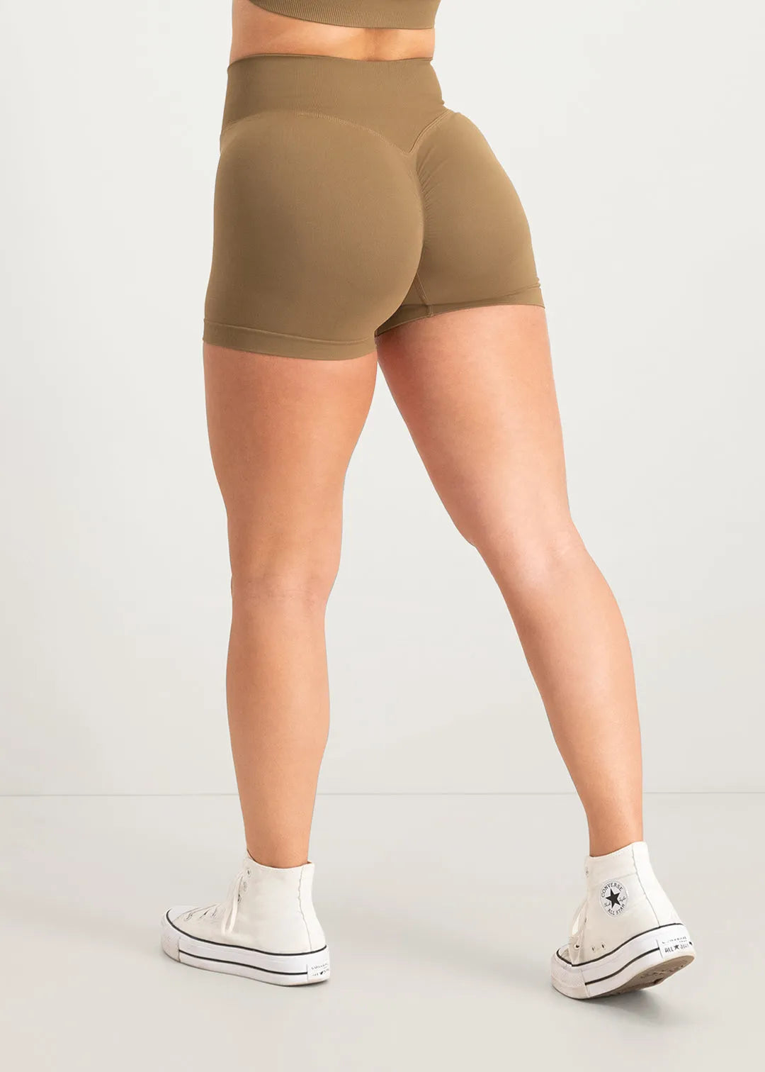 Flare Scrunch Shorts - Brown