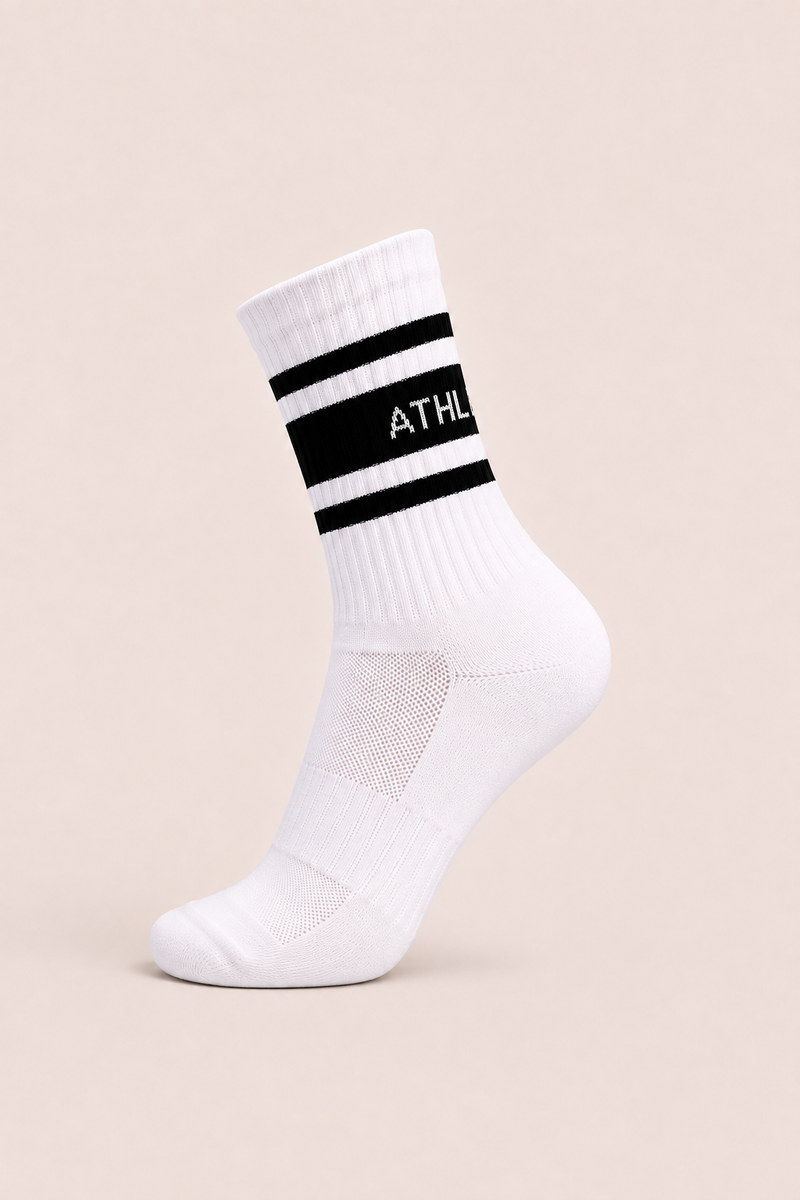 Crew-Socken – Sport – Weiß